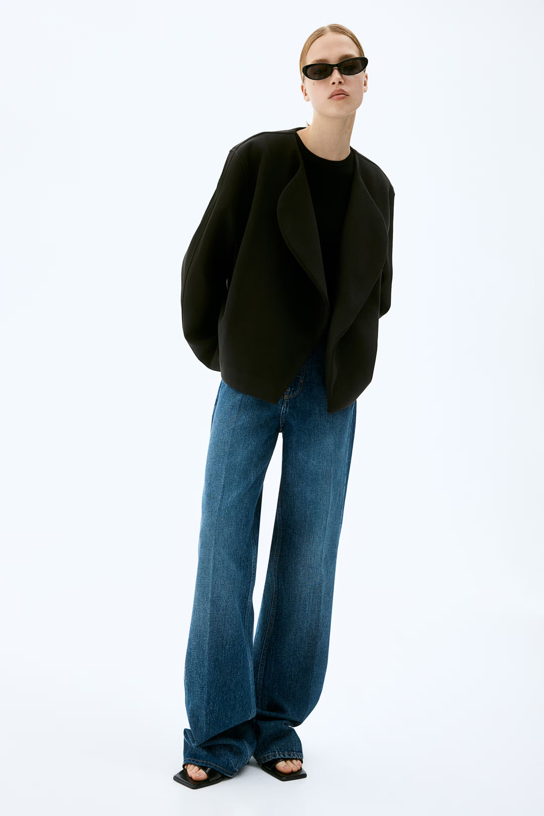 H&M Felted Jacket with Shawl Collar