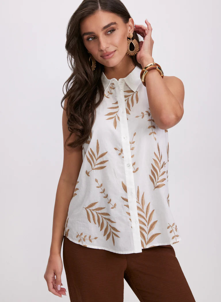LAURA Tropical Embroidered Blouse