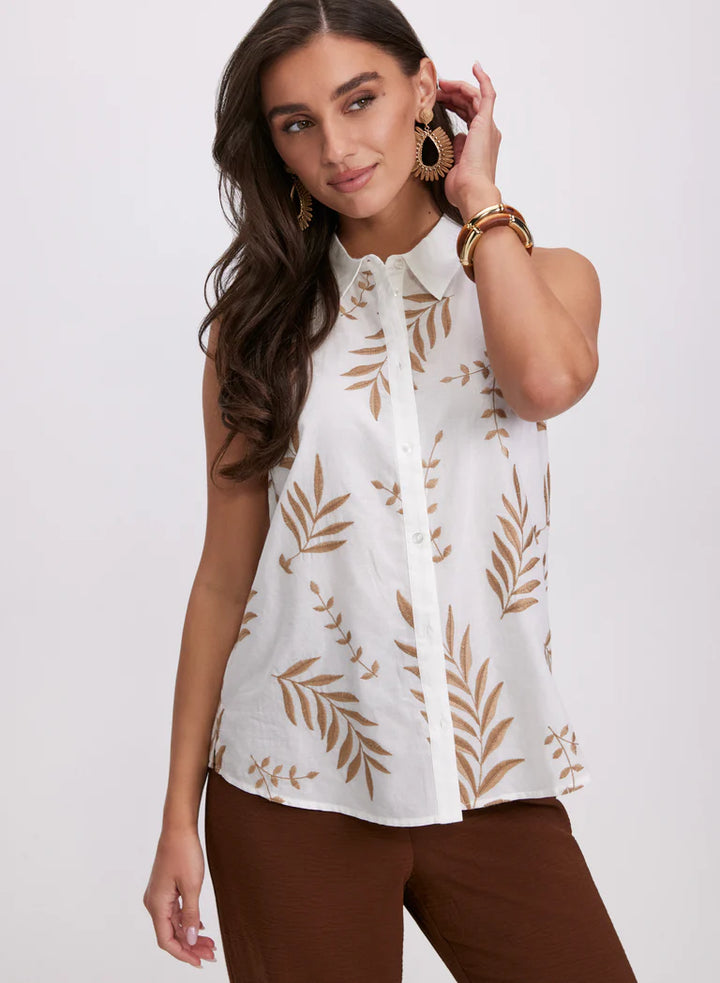 LAURA Tropical Embroidered Blouse