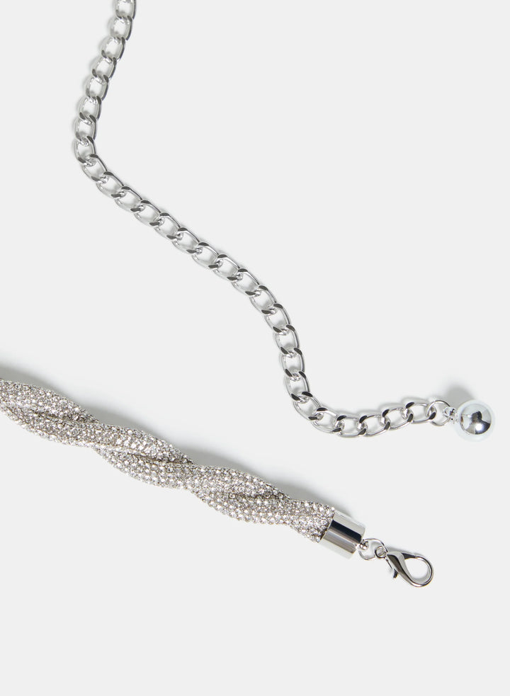 Laura Twisted Crystal Tube Belt