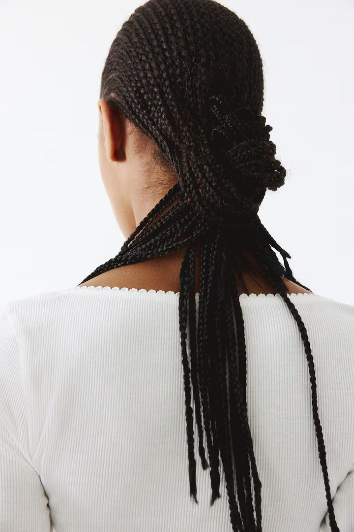 H&M Picot-Trimmed Cotton Top