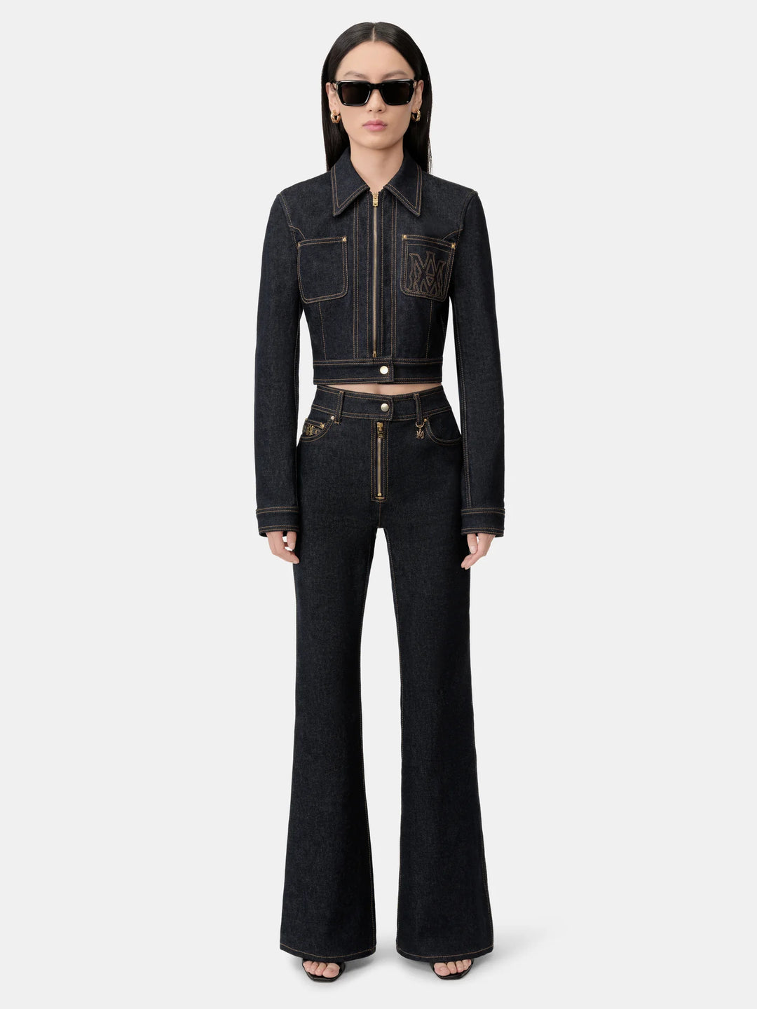 AMIRI WOMEN'S ZIP UP FLARE JEAN