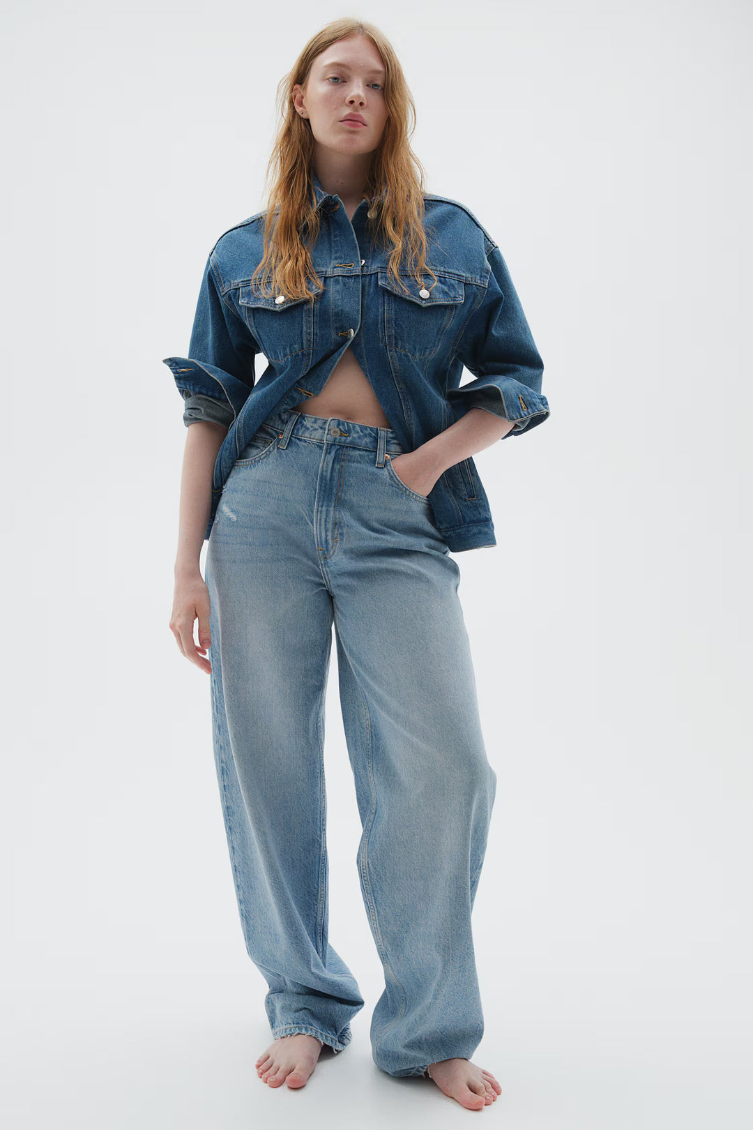 H&M Curvy Fit Baggy High Jeans