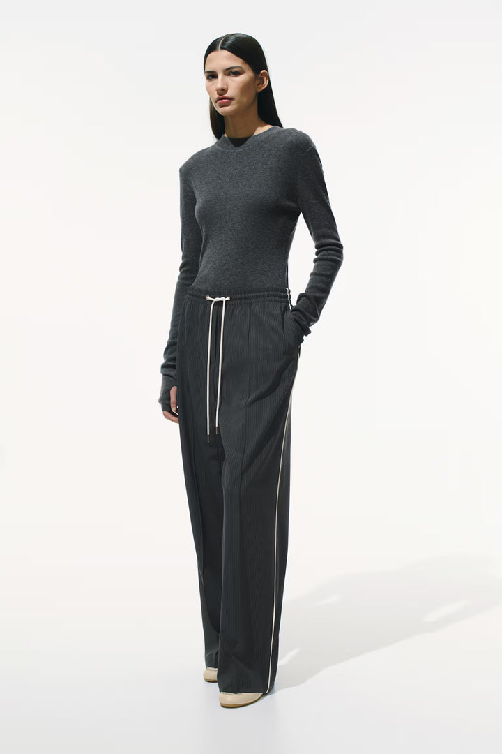 H&M Wide-Leg Twill Pants