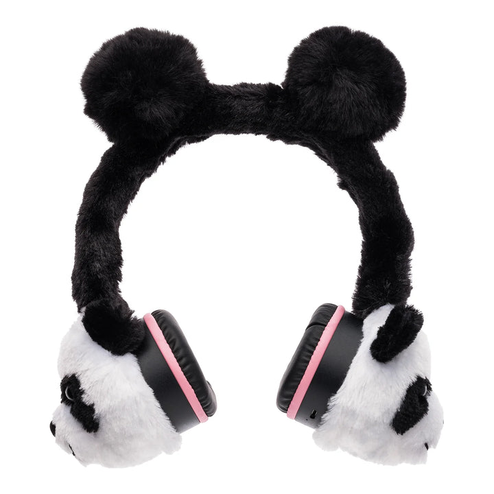 iTech Junior iTech Jr Kids Girls Fuzzy Black White Panda Smartwatch with On Ear Bluetooth Headphones