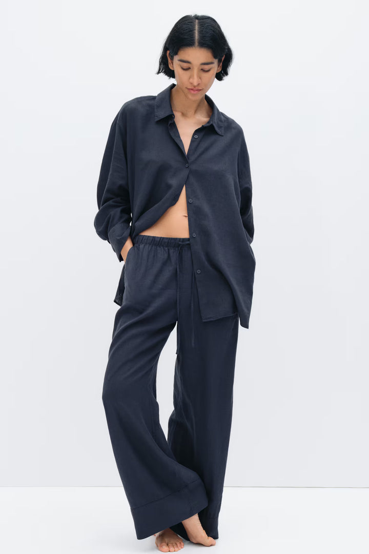 H&M Wide-Leg Linen-Blend Pants