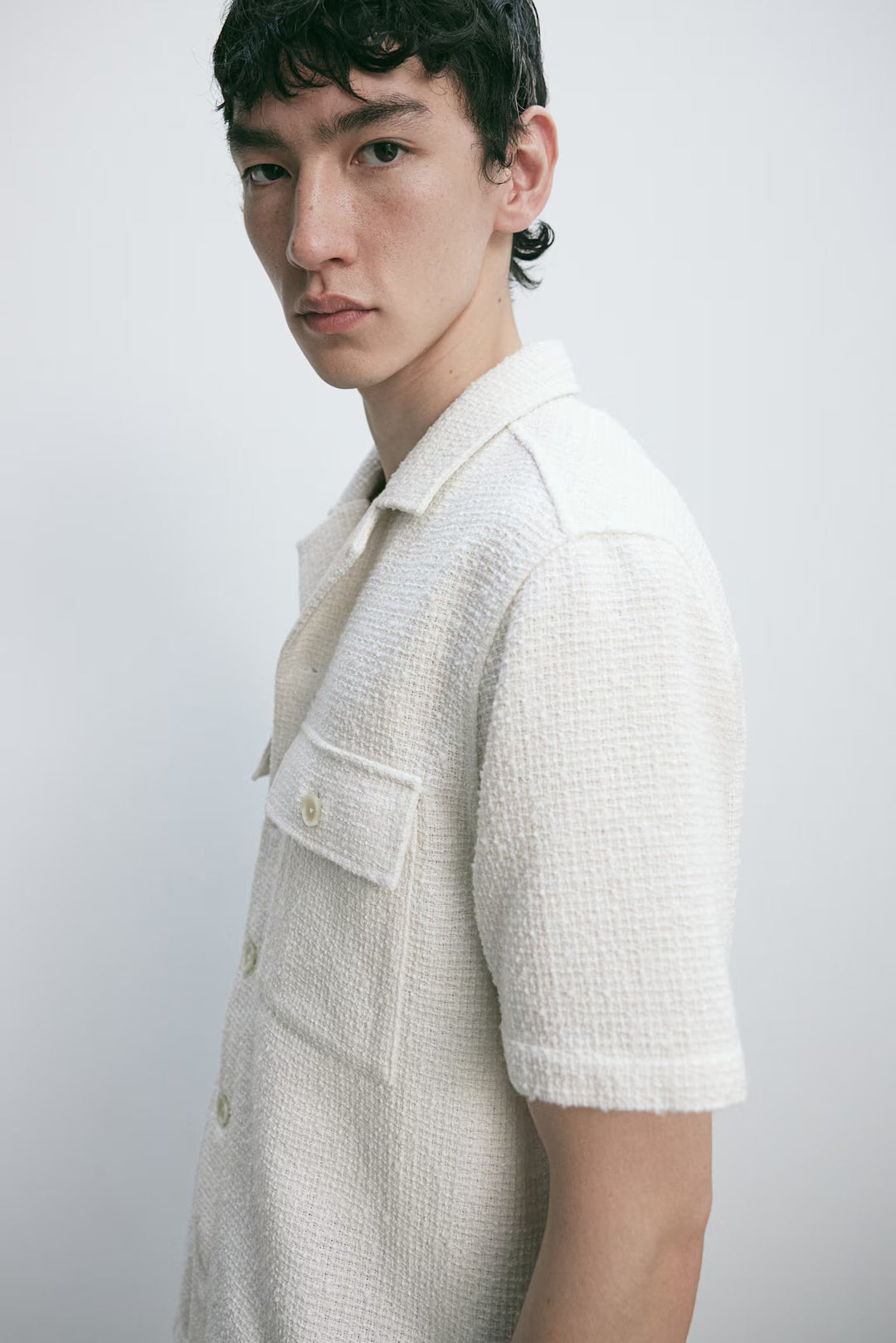 H&M Regular Fit Bouclé Resort Shirt