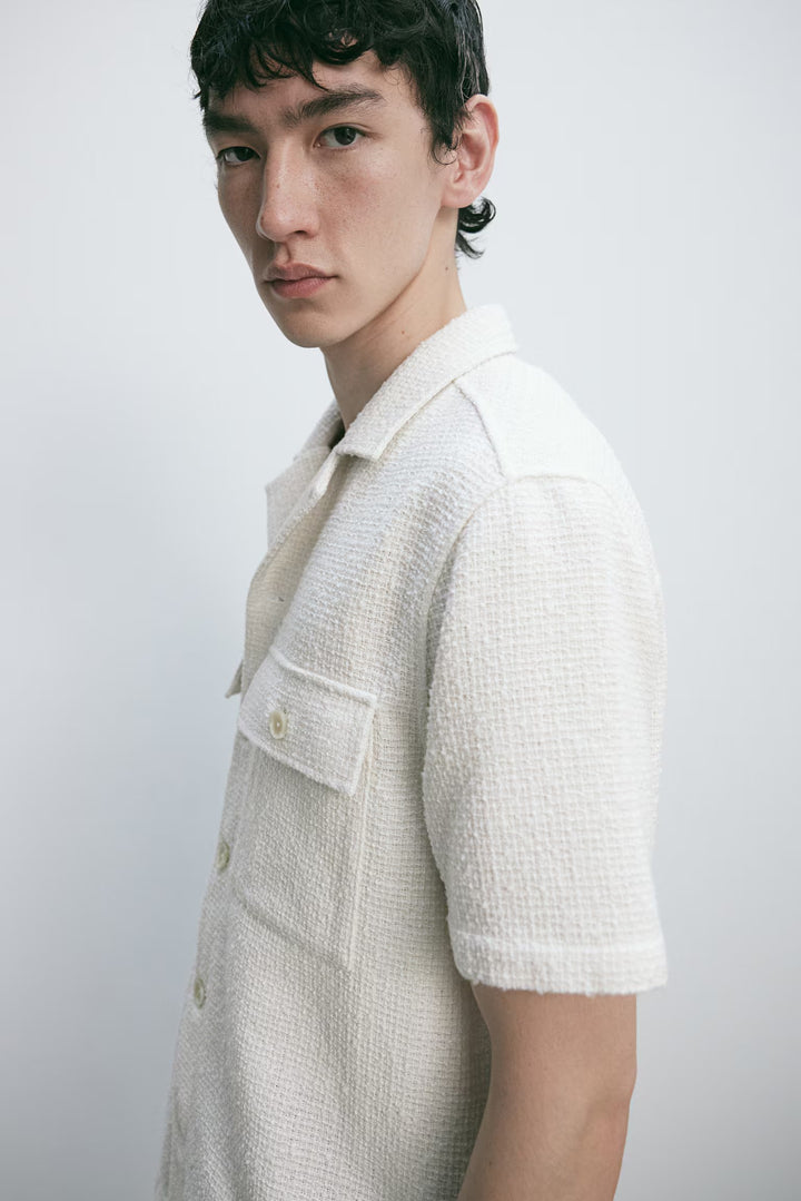 H&M Regular Fit Bouclé Resort Shirt