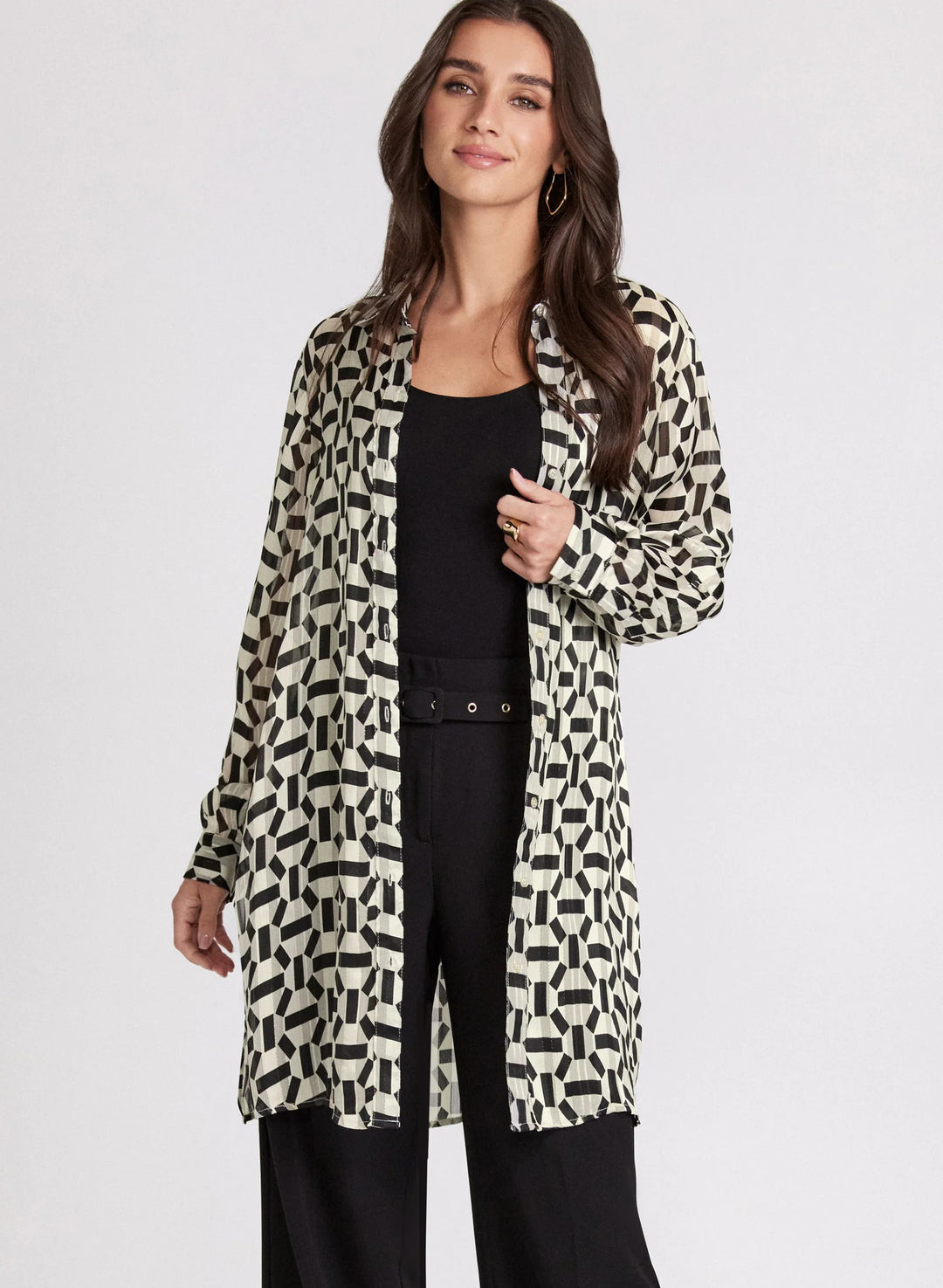 LAURA Geometric Print Blouse