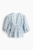 White/blue patterned