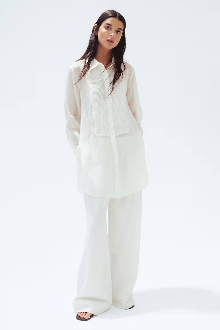 H&M Ramie Tuxedo Shirt