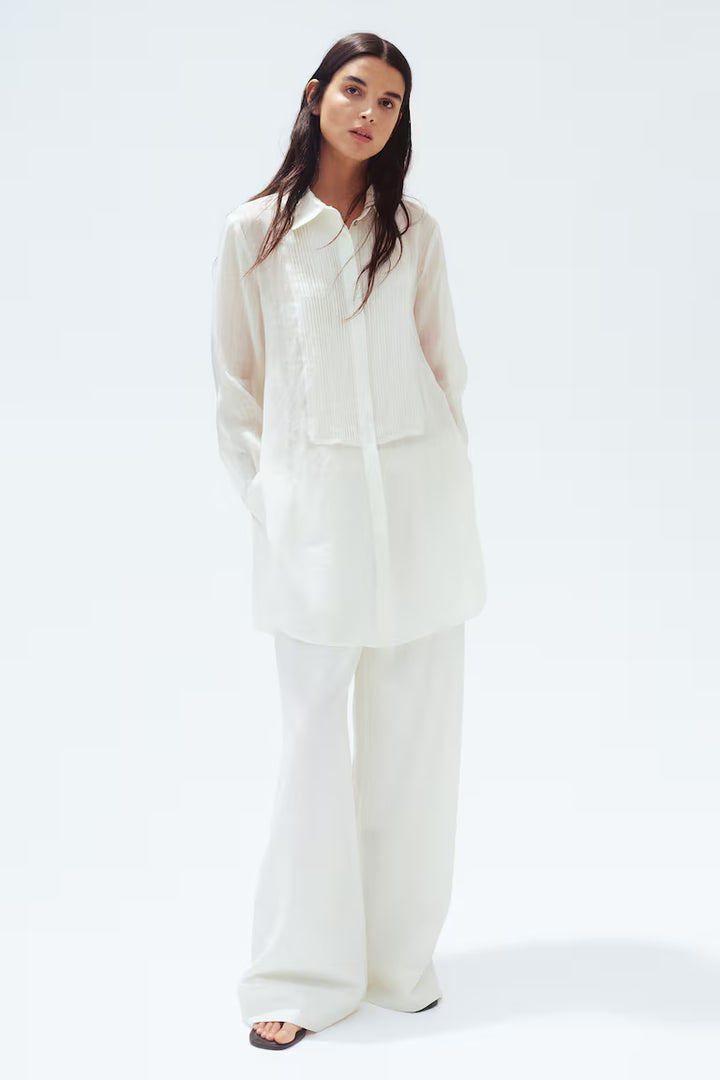 H&M Ramie Tuxedo Shirt