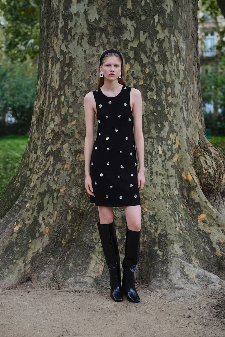 H&M Embellished Fine-Knit Dress