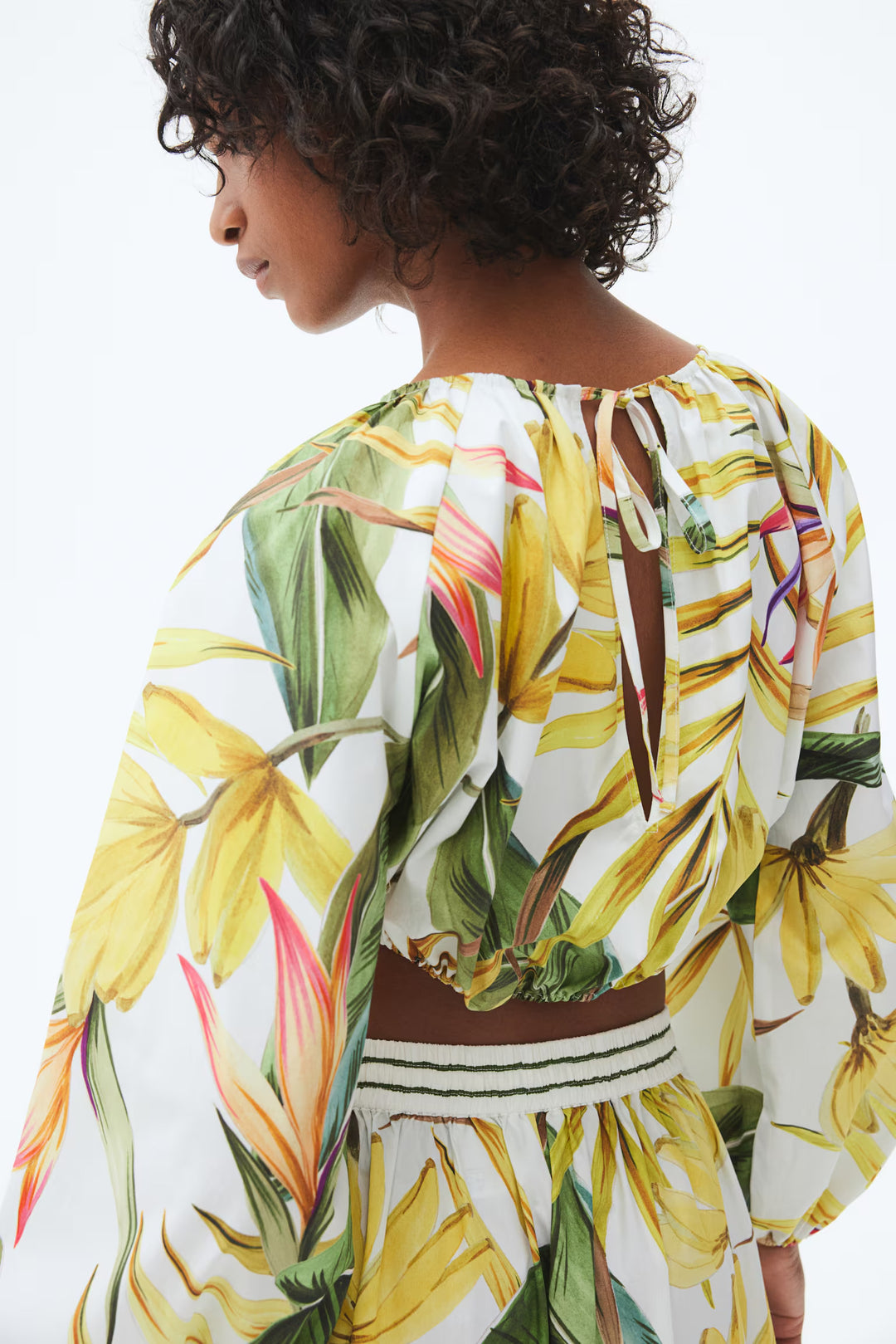 H&M Cropped Poplin Blouse