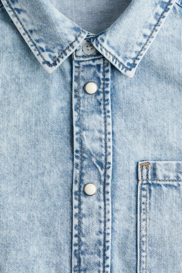 H&M Short-Sleeved Denim Shirt