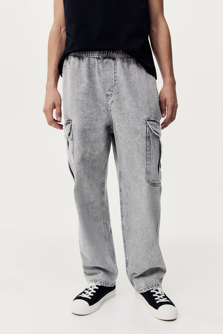 H&M Loose Cargo Denim Joggers