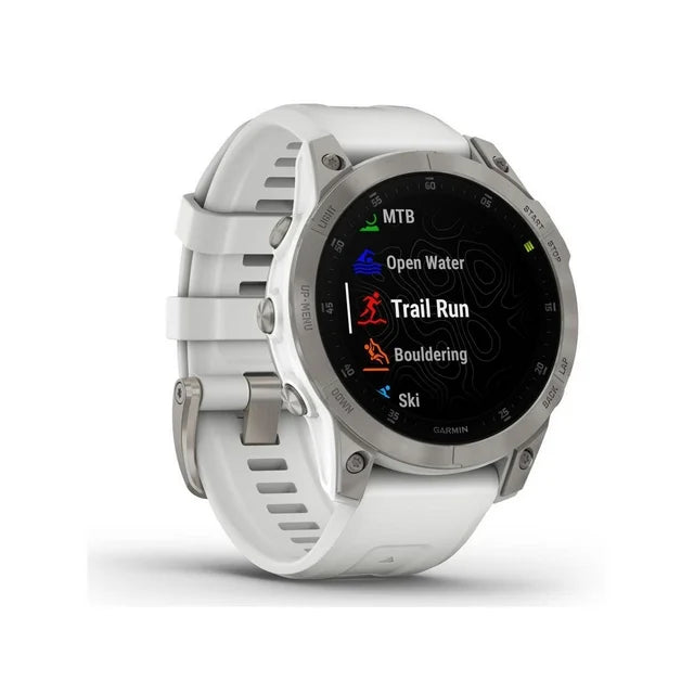 Garmin epix Gen 2, Premium active smartwatch, Health and wellness features, touchscreen AMOLED display, adventure watch with advanced features, white titanium