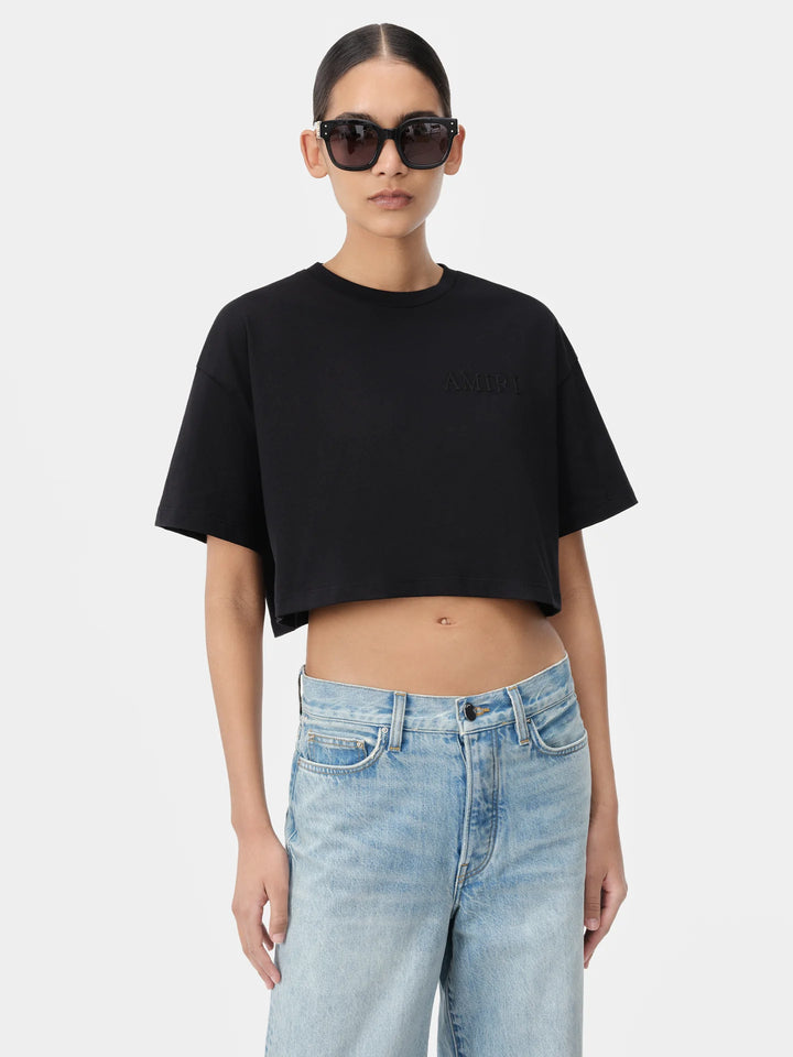 AMIRI WOMEN'S AMIRI EMBROIDERED CROPPED TEE