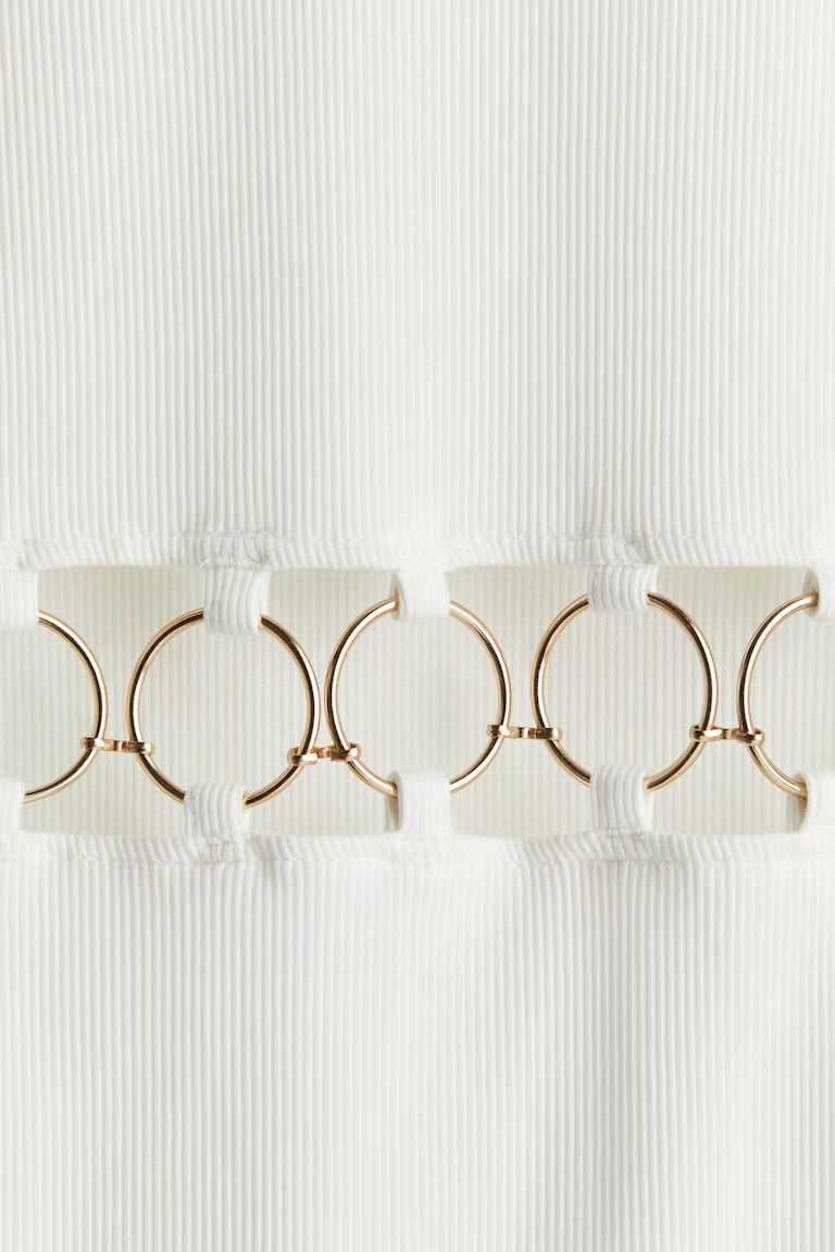 H&M RIBBED CUTOUT TOP