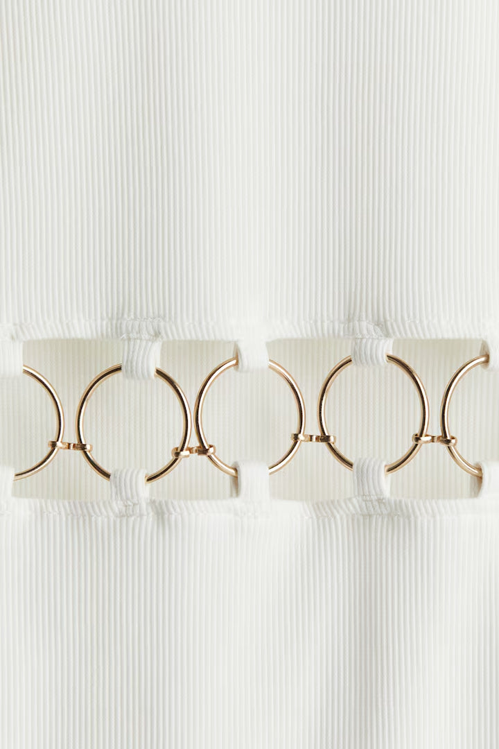 H&M RIBBED CUTOUT TOP