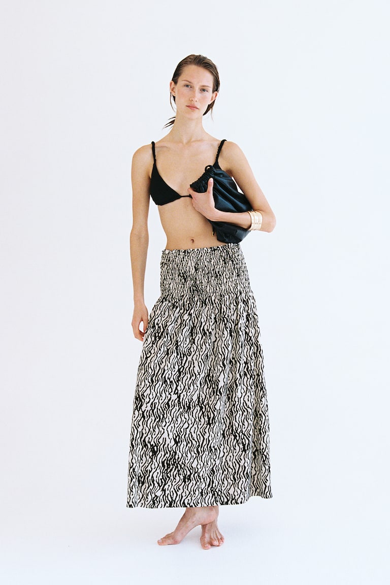 H&M Smocked-waist Maxi Skirt