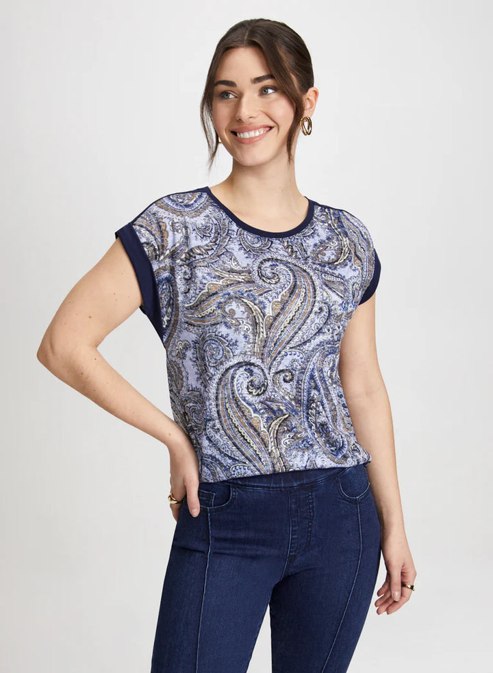 LAURA Cap Sleeve Paisley T-Shirt