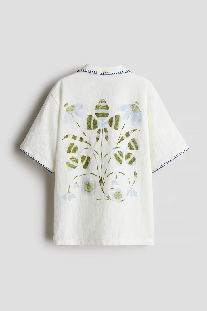 H&M Cotton Resort Shirt with Motif