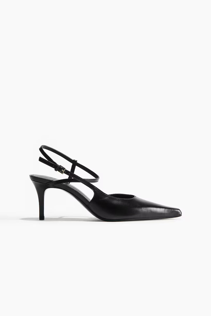 H&M Pointed-Toe Leather Pumps