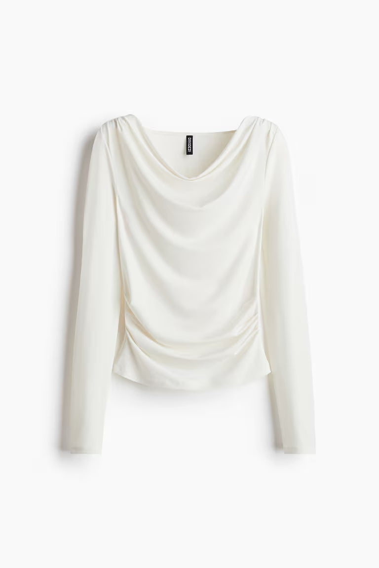 H&M DRAPED JERSEY TOP
