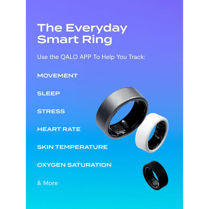 QALO QRNT Matte Silver Smart Ring Size 08