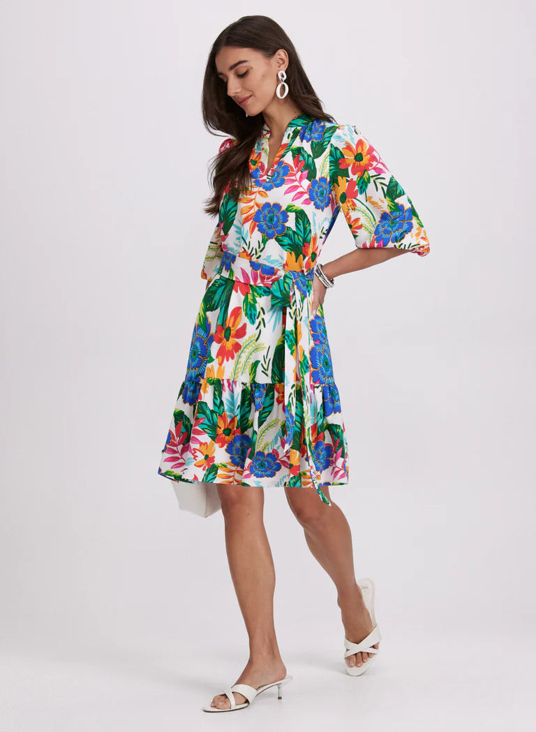 LAURA Tropical Floral Print Dress