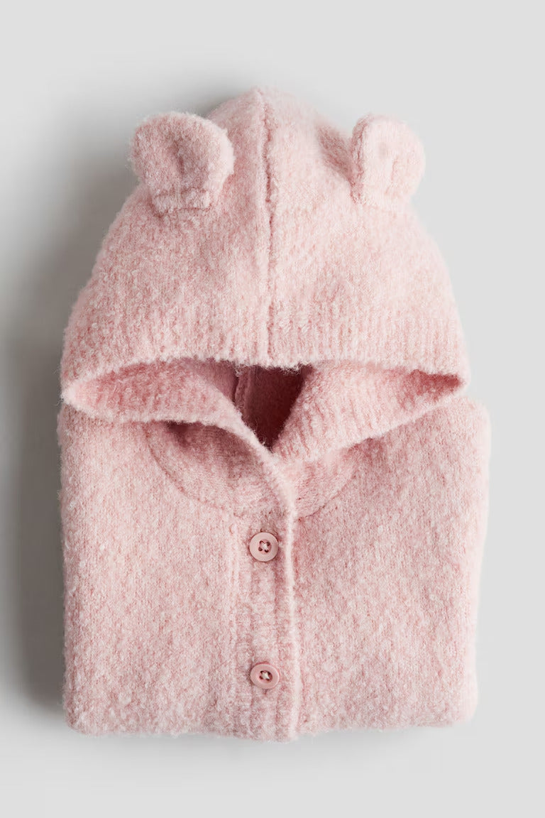 H&M Hooded Bouclé-Knit Cardigan