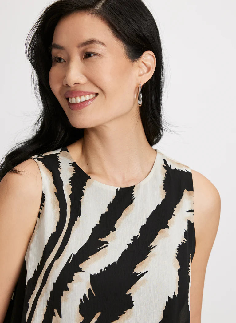 LAURA Zebra Print Asymmetric Blouse