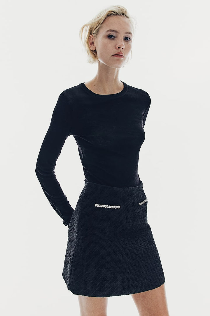 H&M Bouclé Mini Skirt