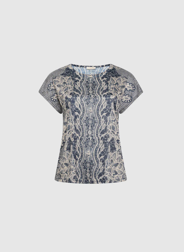 LAURA Abstract Rhinestone Embellished T-Shirt
