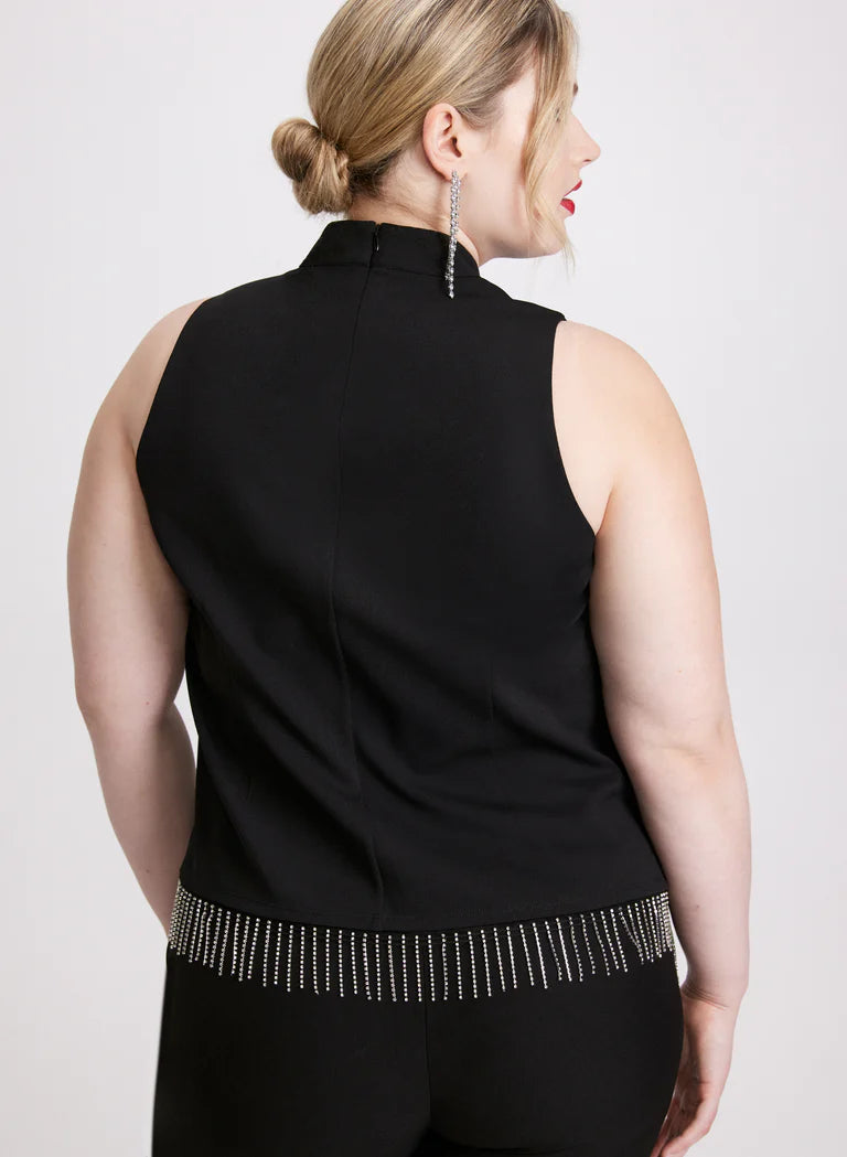 LAURA Sleeveless Rhinestone Top