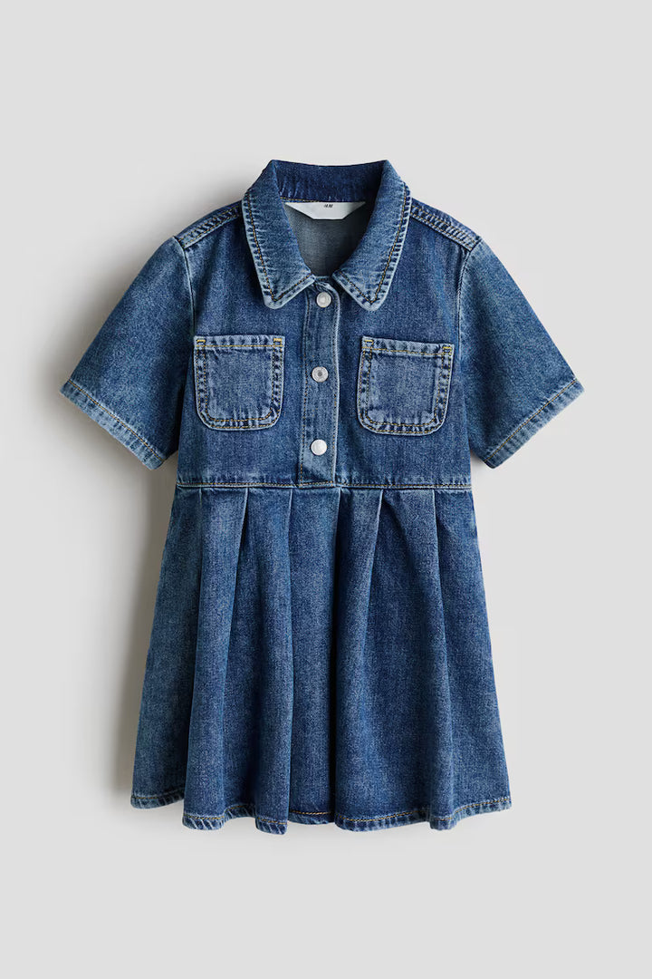 H&M Pleated Denim Dress
