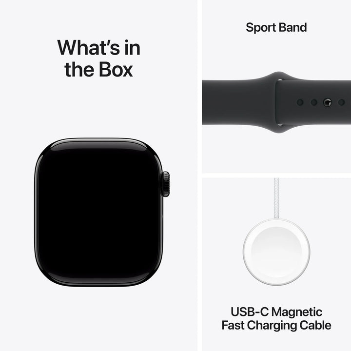Apple Watch Series 10 GPS + Cellular 42mm Jet Black Aluminum Case with Black Sport Band - M/L