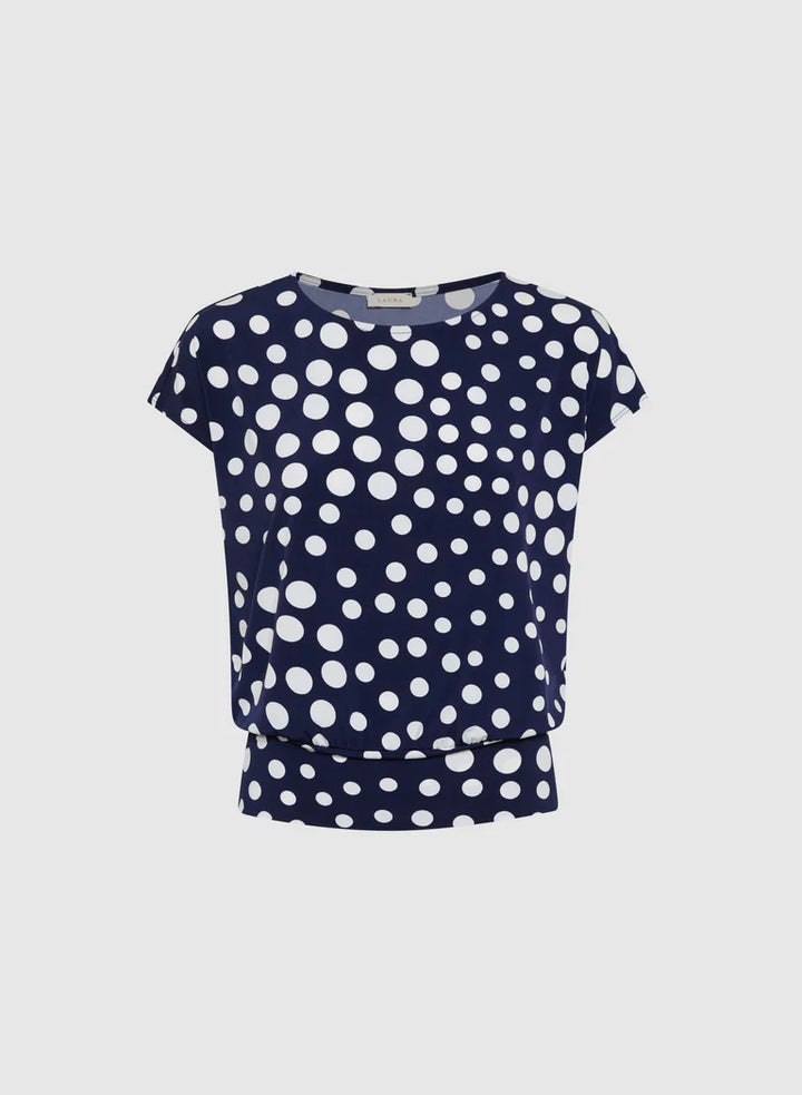 LAURA Polka Dot Print Top