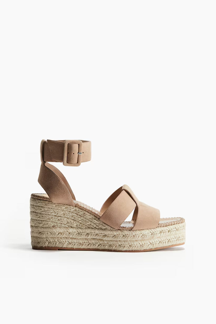 H&M Wedge-heeled Suede Espadrilles