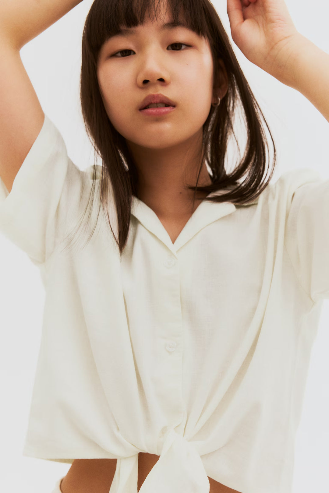 H&M Knot-Detail Cropped Shirt