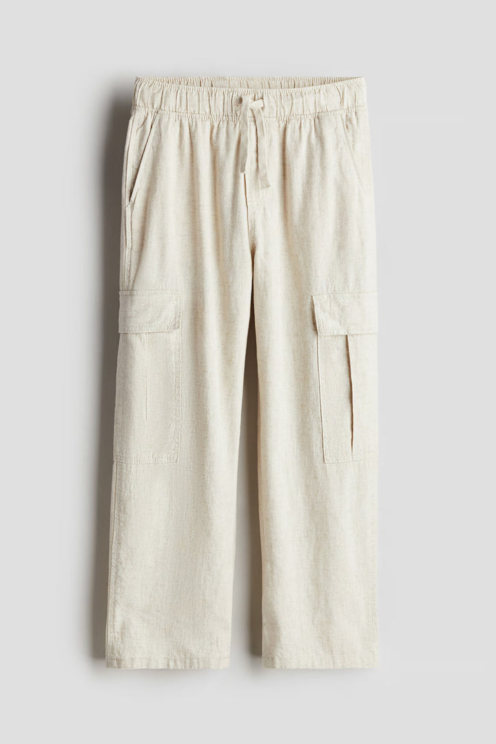 H&M Linen-blend Cargo Joggers