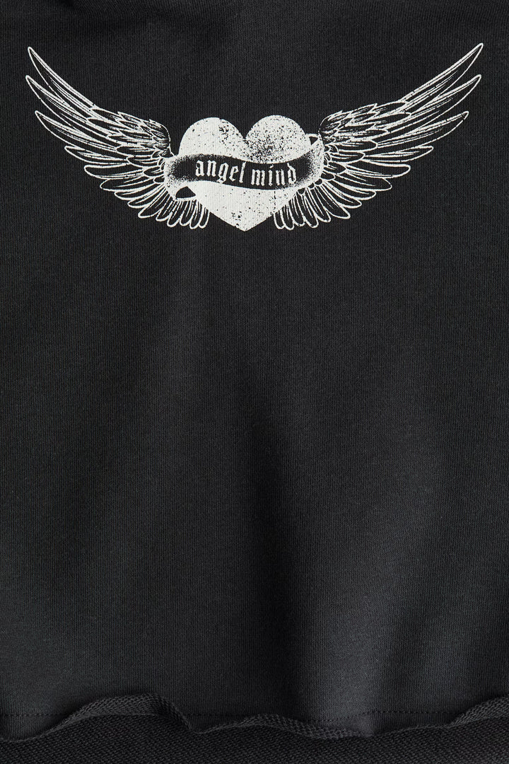 H&M Printed Short Hoodie