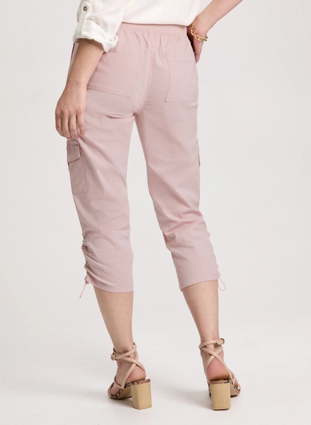 LAURA Cropped Drawstring Hem Cargo Pants