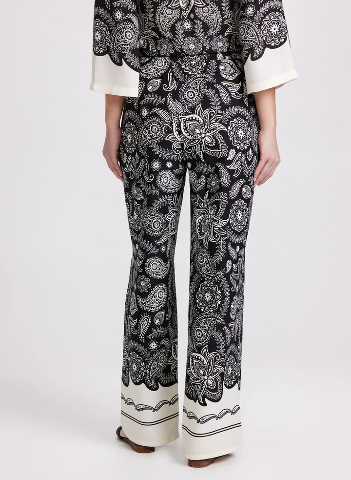 LAURA Olivia Contrast Paisley Wide-Leg Pants