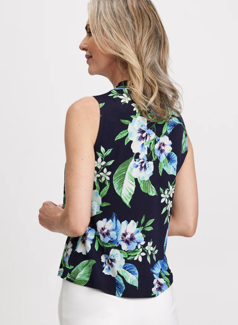 LAURA High Neck Self-Tie Floral Top