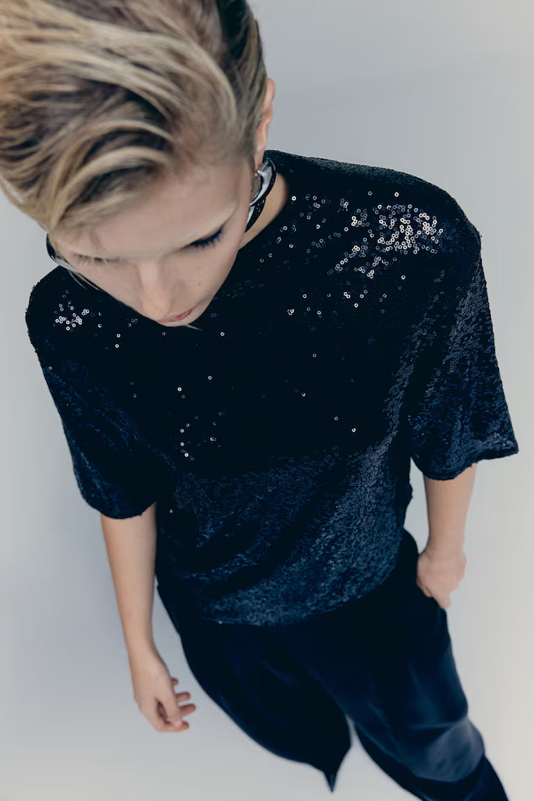 H&M SEQUINED TOP