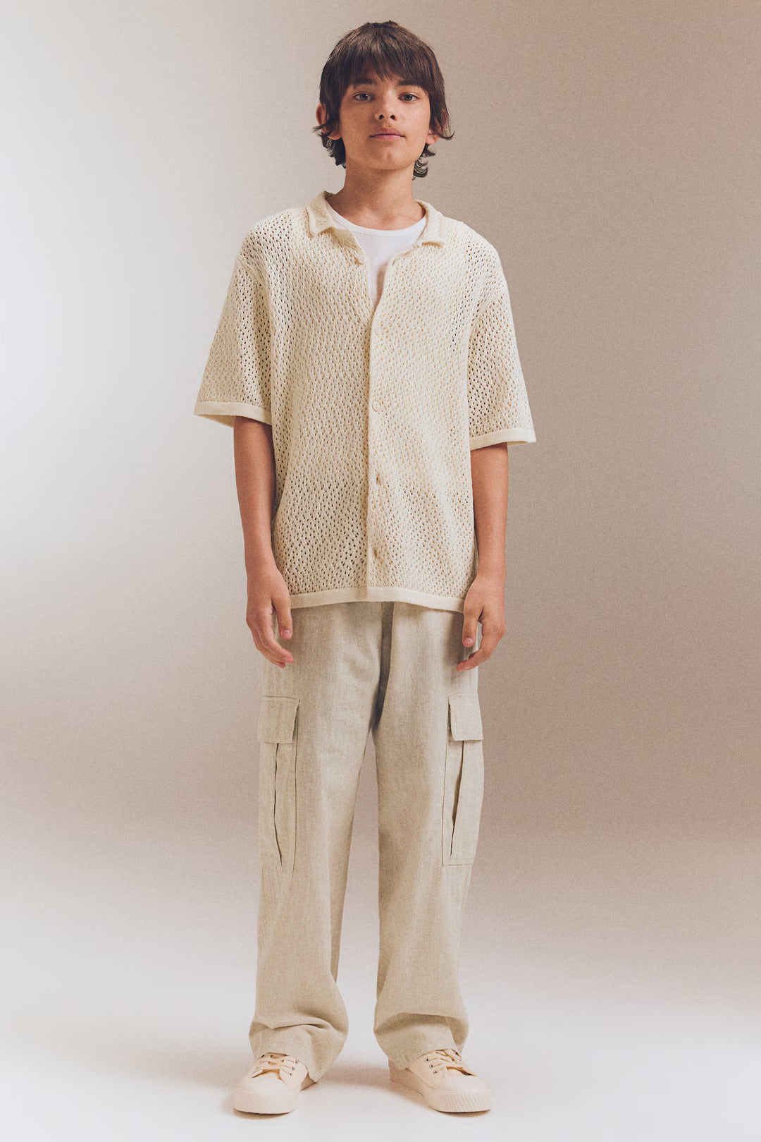 H&M Linen-blend Cargo Joggers