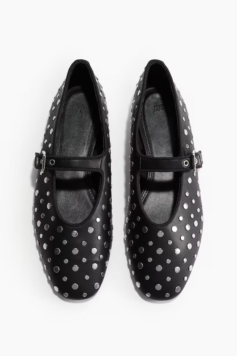 H&M Studded Mary Jane Ballet Flats