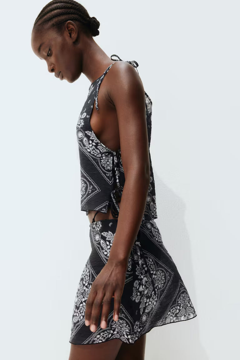 H&M TIE-DETAIL BEACH SKIRT